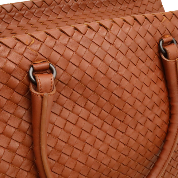 BOTTEGA VENETA Brown Leather Intrecciato Boston Bag - Picture 9 of 10
